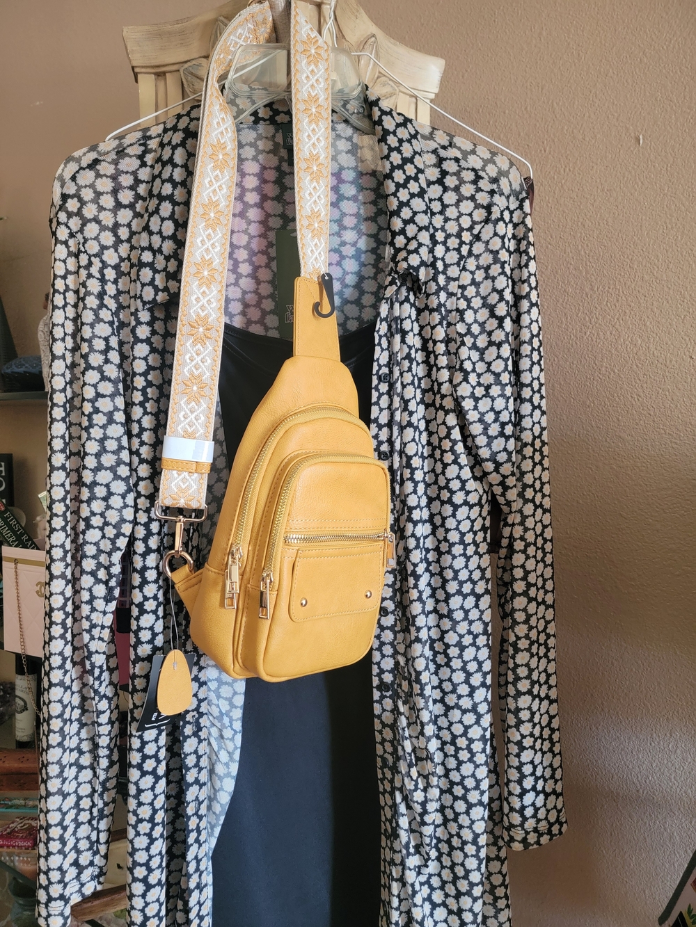 Stylish Mustard Yellow Crossbody Sling Bag - Women